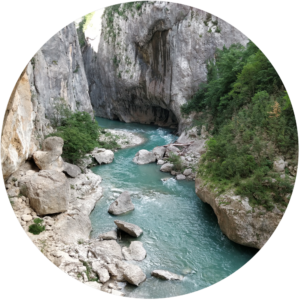 Le Verdon vu des tunnels - sentier martel