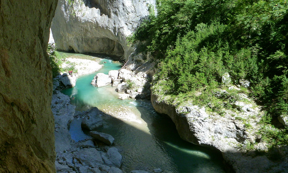 Sentier Martel - Verdon vu des tunnels - Bulle d'eau Dace